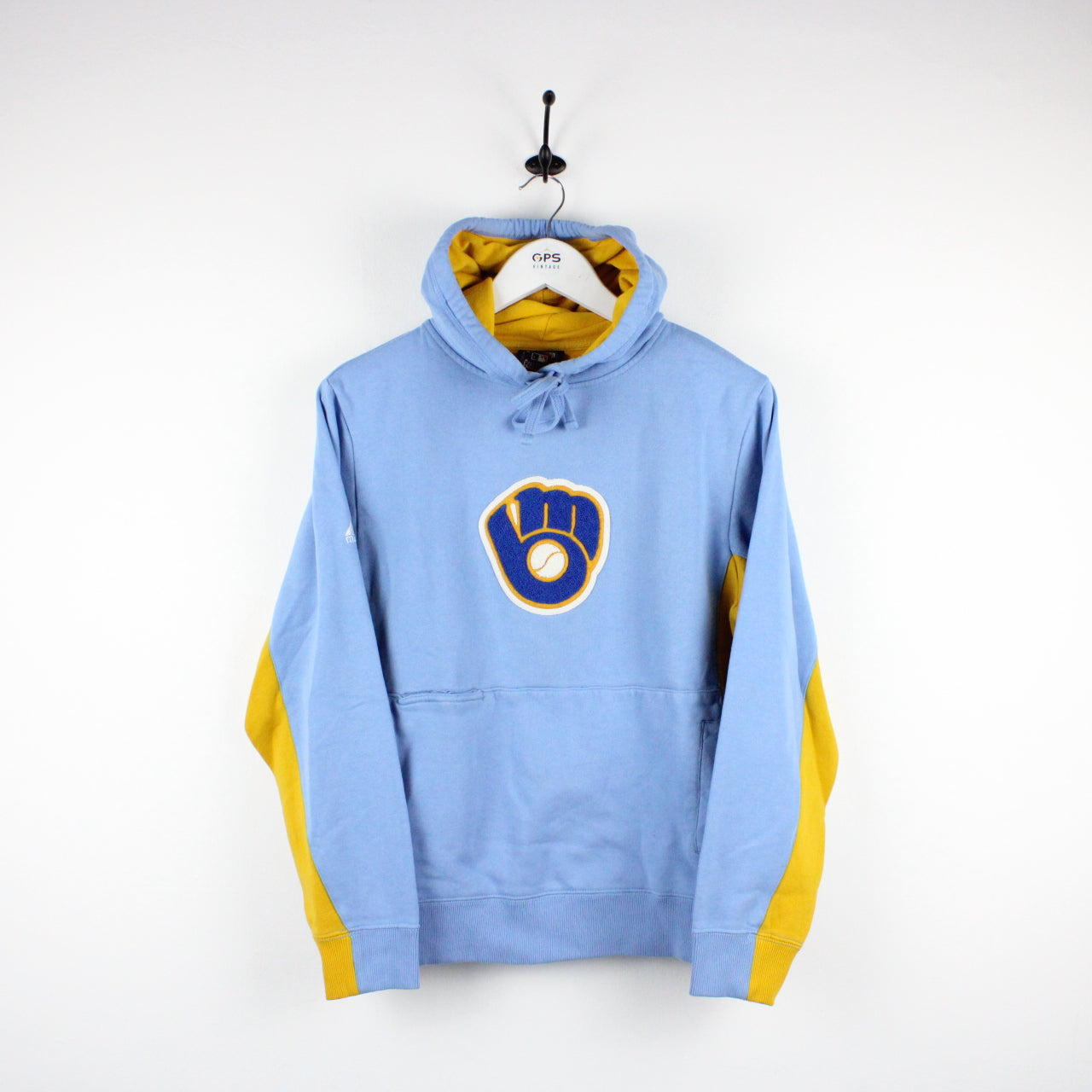 Vintage Milwaukee Brewers hoodie, MLB embroidered sweatshirt - large, blue