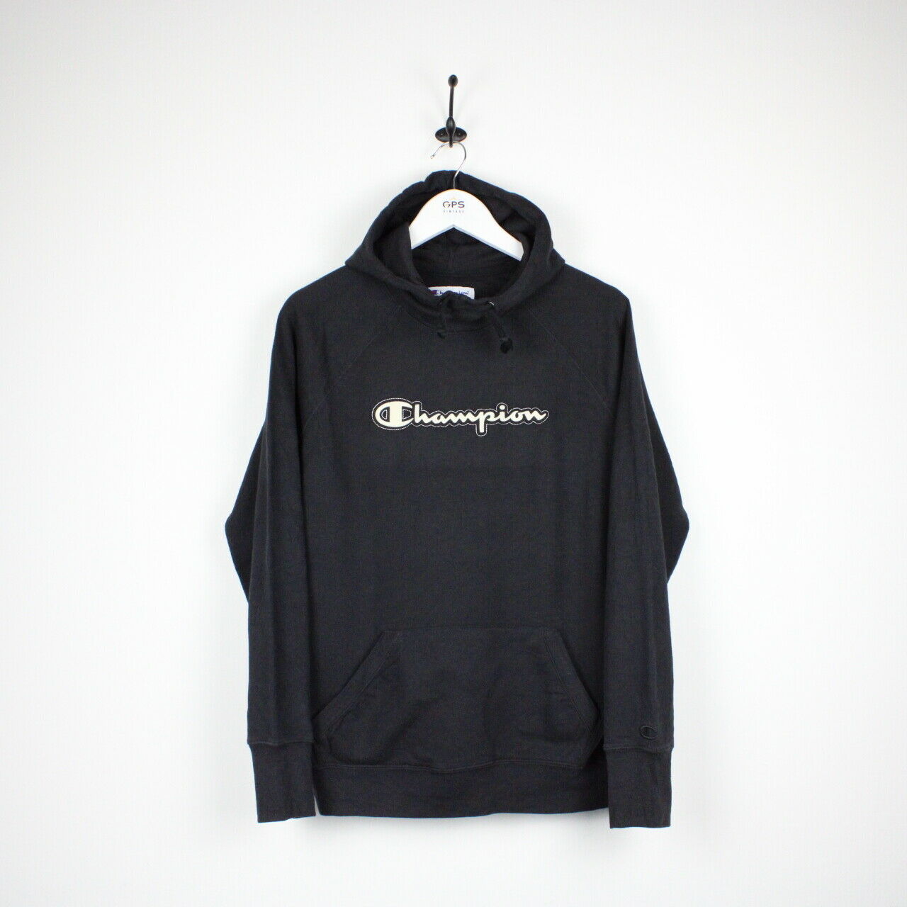 Black champion hoodie on sale medium