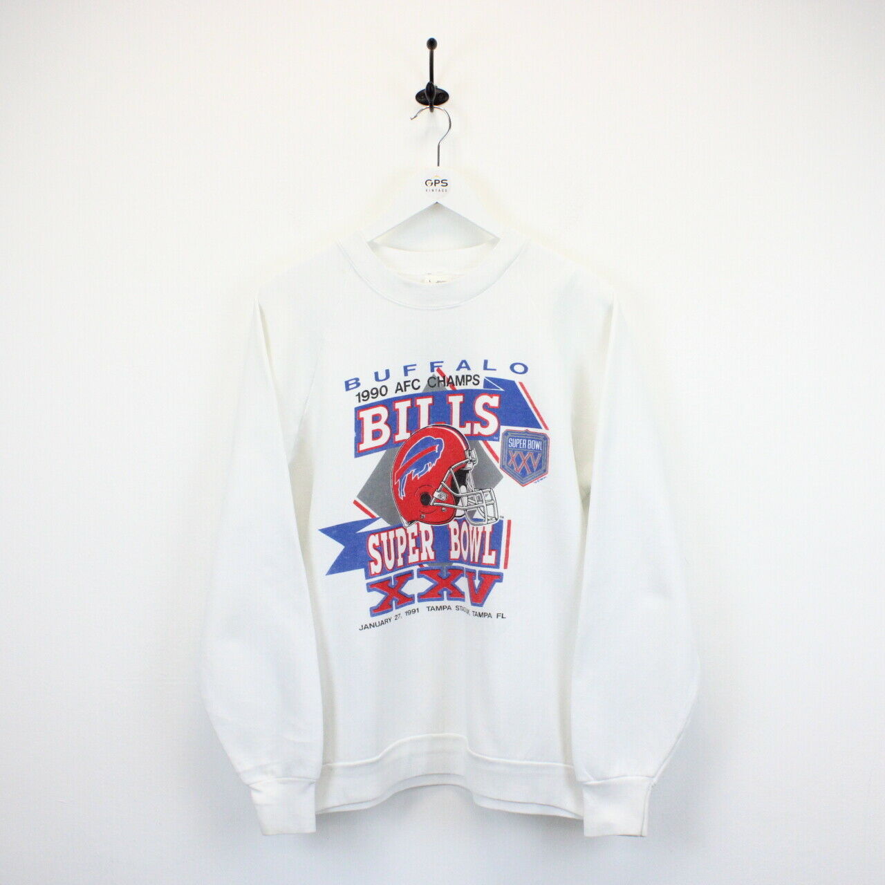 CustomCat Buffalo Bills 90's NFL Crewneck Sweatshirt White / M