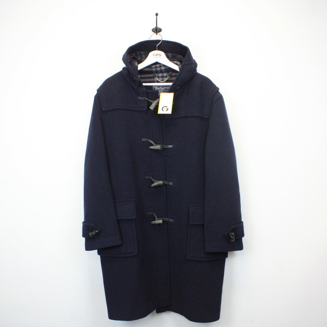 Burberry high quality Vintage Navy 100% Wool Duffel Coat