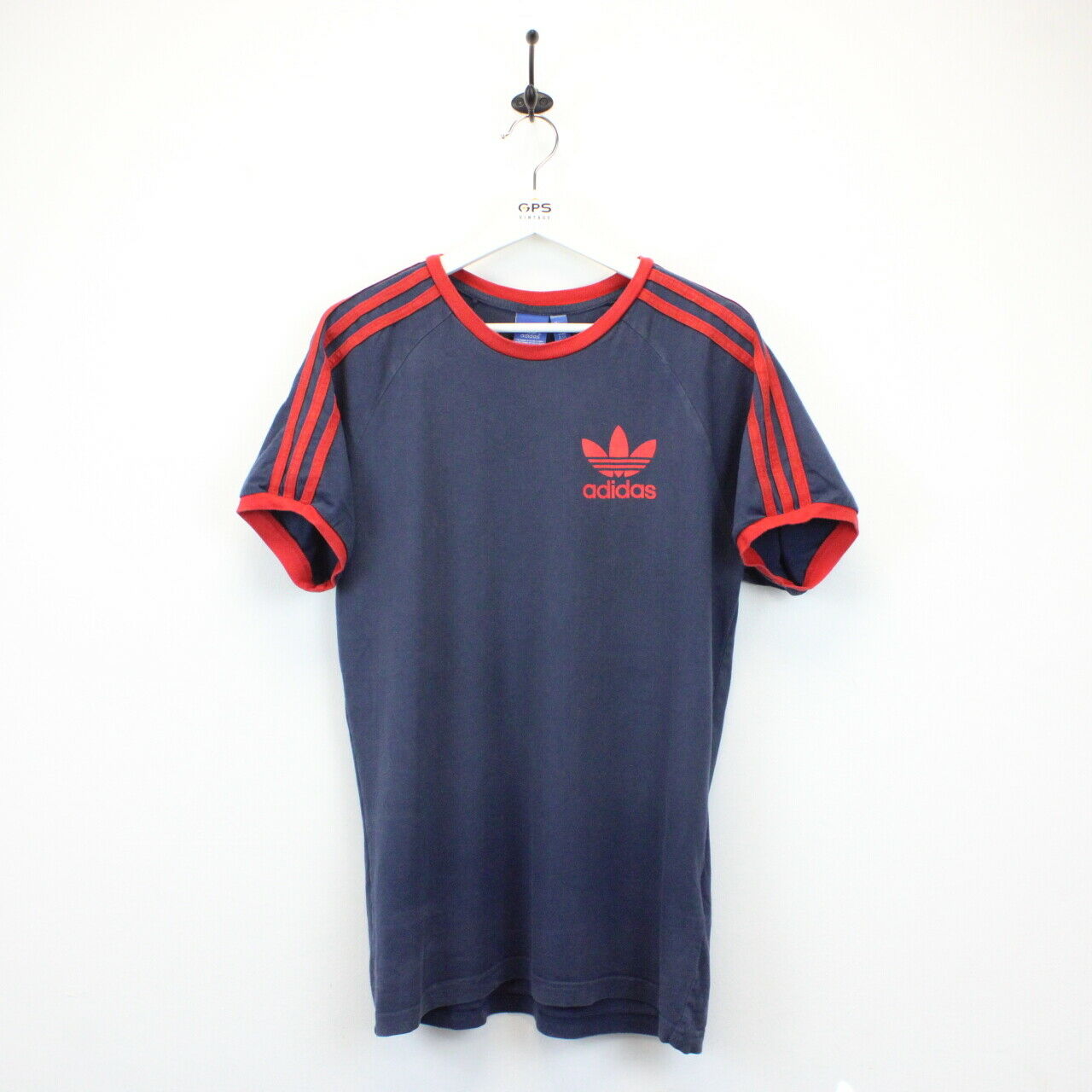 ADIDAS ORIGINALS T Shirt Navy Blue Large GPS Vintage