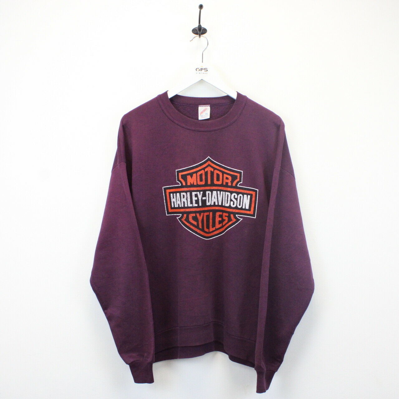 HARLEY DAVIDSON 90s Sweatshirt Purple XL GPS Vintage