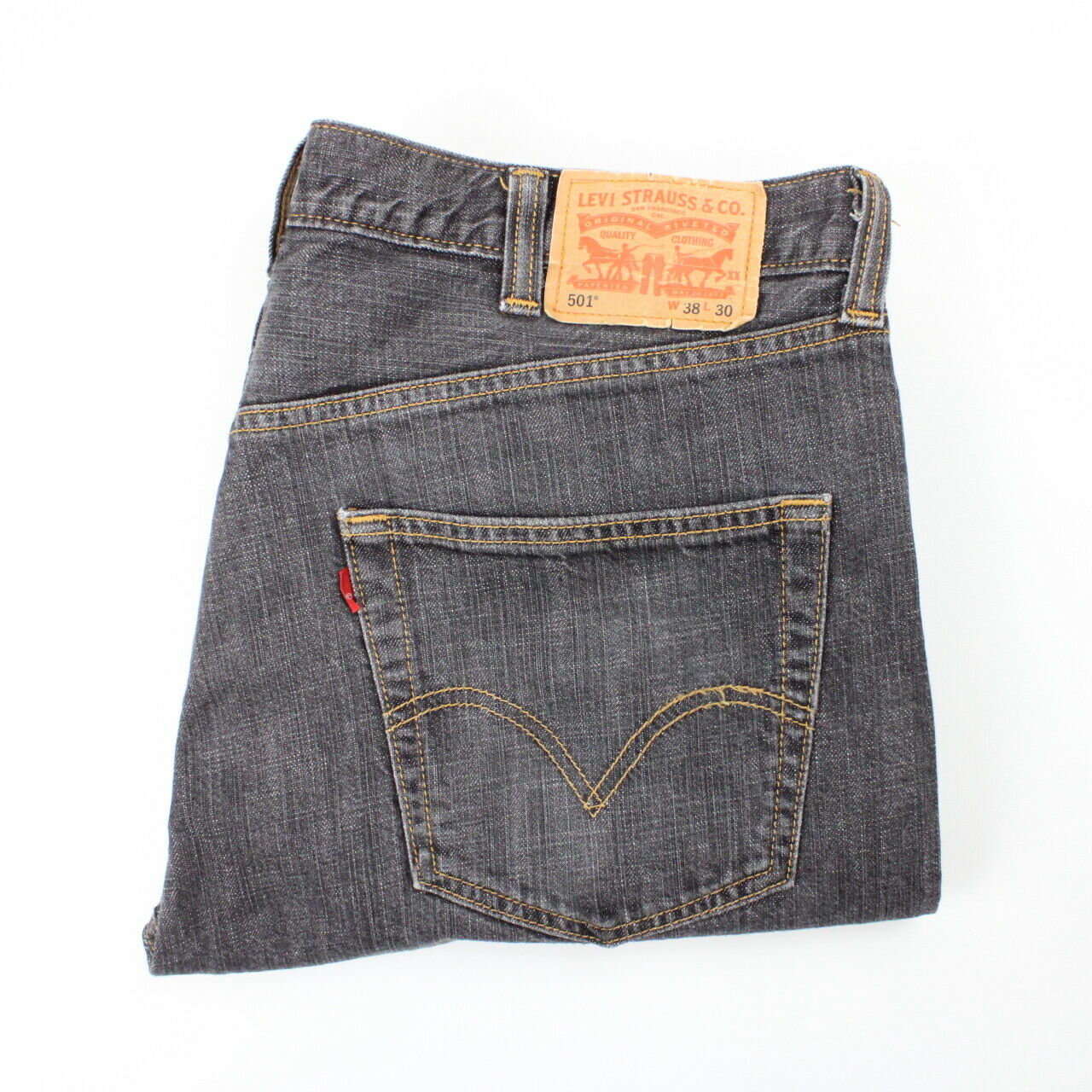 LEVIS 501 Jeans Grey Charcoal W38 L30