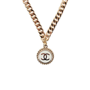 Reworked CC Necklace Womens Cuban | White