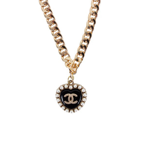 Reworked CC Necklace Womens Cuban | Black