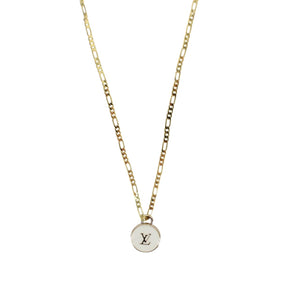 Reworked LV Necklace Womens Figaro | White