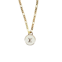 Load image into Gallery viewer, Reworked LV Necklace Womens Figaro | White
