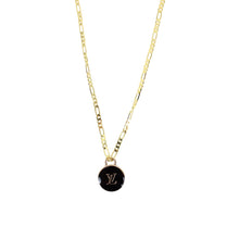 Load image into Gallery viewer, Reworked LV Necklace Womens Figaro | Black
