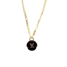 Load image into Gallery viewer, Reworked LV Necklace Womens Figaro | Black
