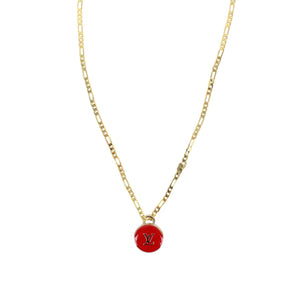 Reworked LV Necklace Womens Figaro | Red