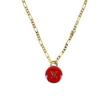 Load image into Gallery viewer, Reworked LV Necklace Womens Figaro | Red
