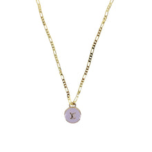 Load image into Gallery viewer, Reworked LV Necklace Womens Figaro | Purple
