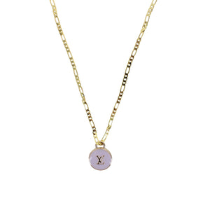 Reworked LV Necklace Womens Figaro | Purple