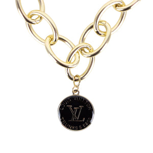 Reworked LV Necklace Womens Choker | Black