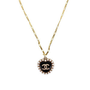 Reworked CC Necklace Womens Figaro | Black