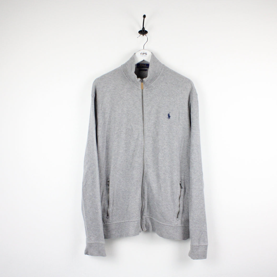 RALPH LAUREN Zip Sweatshirt Grey | Large