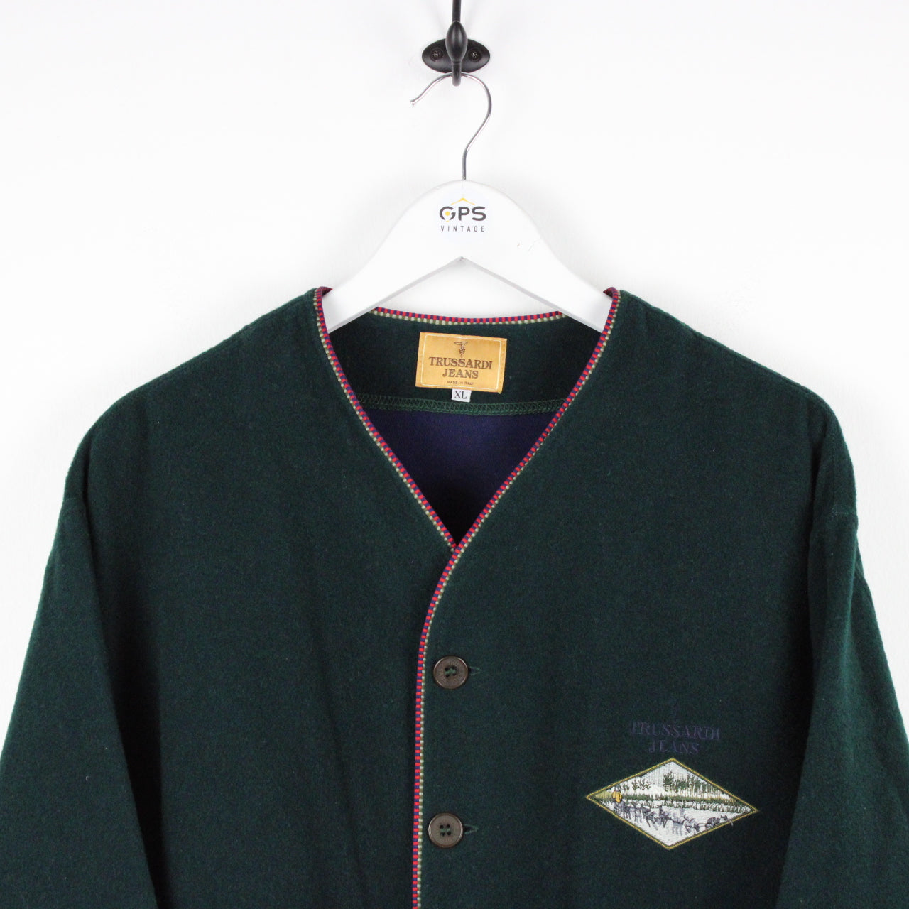 Vintage TRUSSARDI Cardigan Green | XL