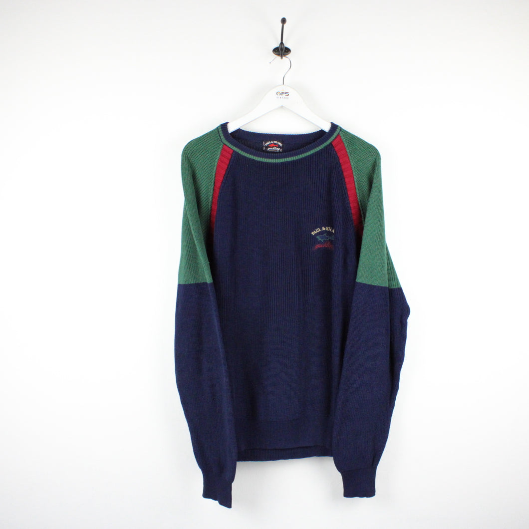 PAUL & SHARK Knit Sweatshirt Navy Blue | Large