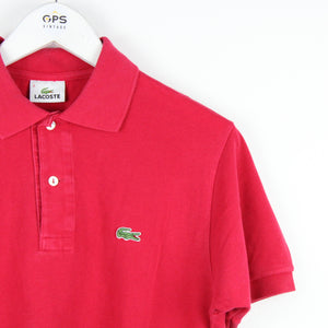 LACOSTE Polo Shirt Pink | Small