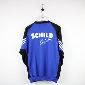 Vintage 90s ADIDAS Sweatshirt Blue | Large