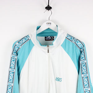 Vintage 90s ASICS Track Top White | Large