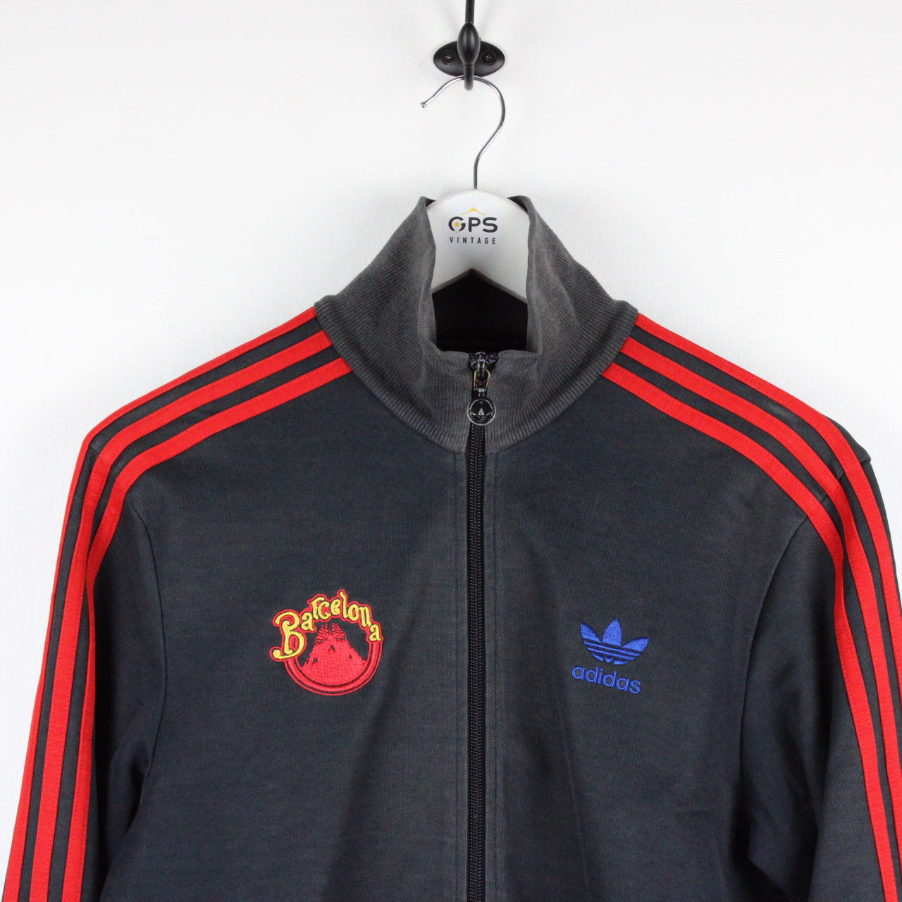 ADIDAS Barcelona Track Top Black GPS Vintage