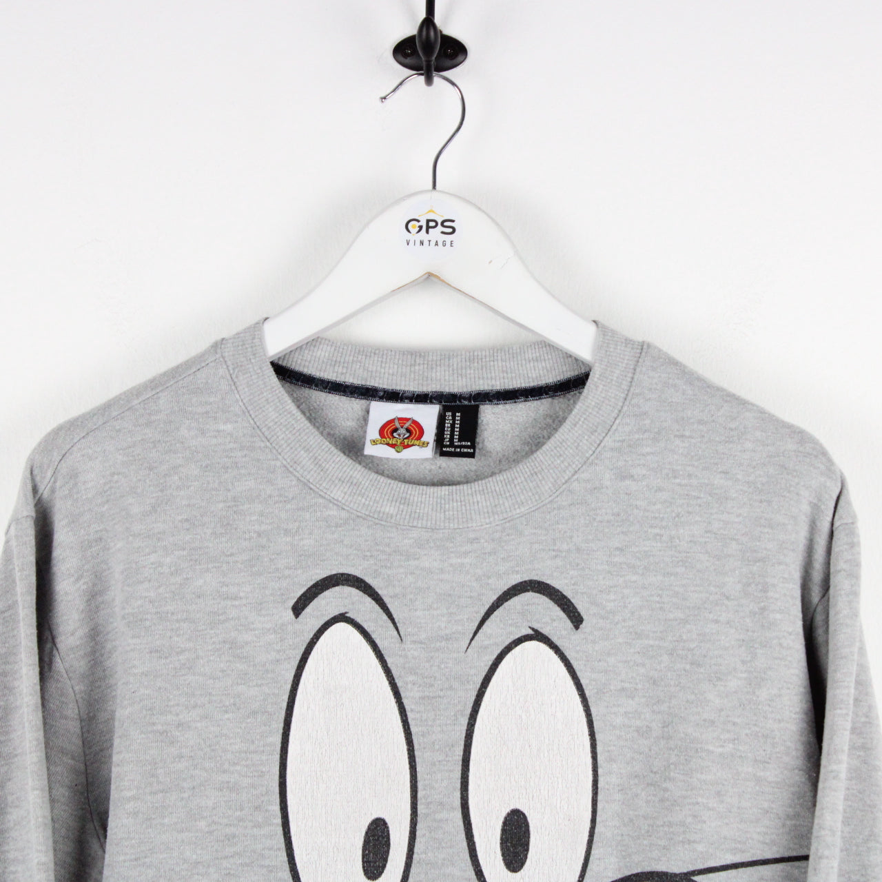 Vintage 90's LOONEY TUNES Sweatshirt Grey | Medium