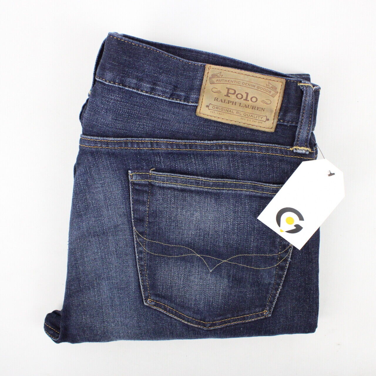 Mens RALPH LAUREN Varick Jeans Dark Blue | W34 L32 – GPS Vintage