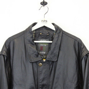 90s Leather Biker Jacket Black | XXL