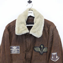 Load image into Gallery viewer, Leather Aviator Jacket Brown | XL
