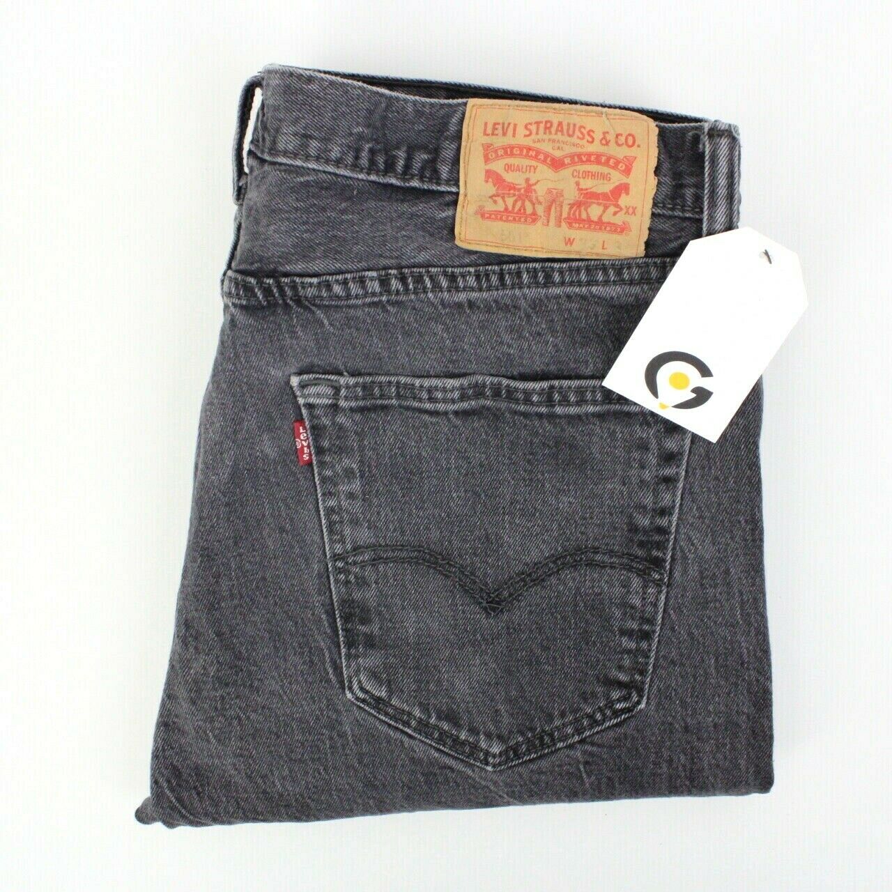 Mens LEVIS 501 Jeans Black Charcoal | W36 L34