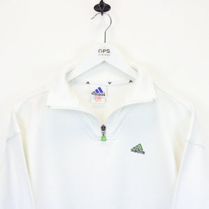 Womens ADIDAS 90s 1/4 Zip Sweatshirt White | Medium