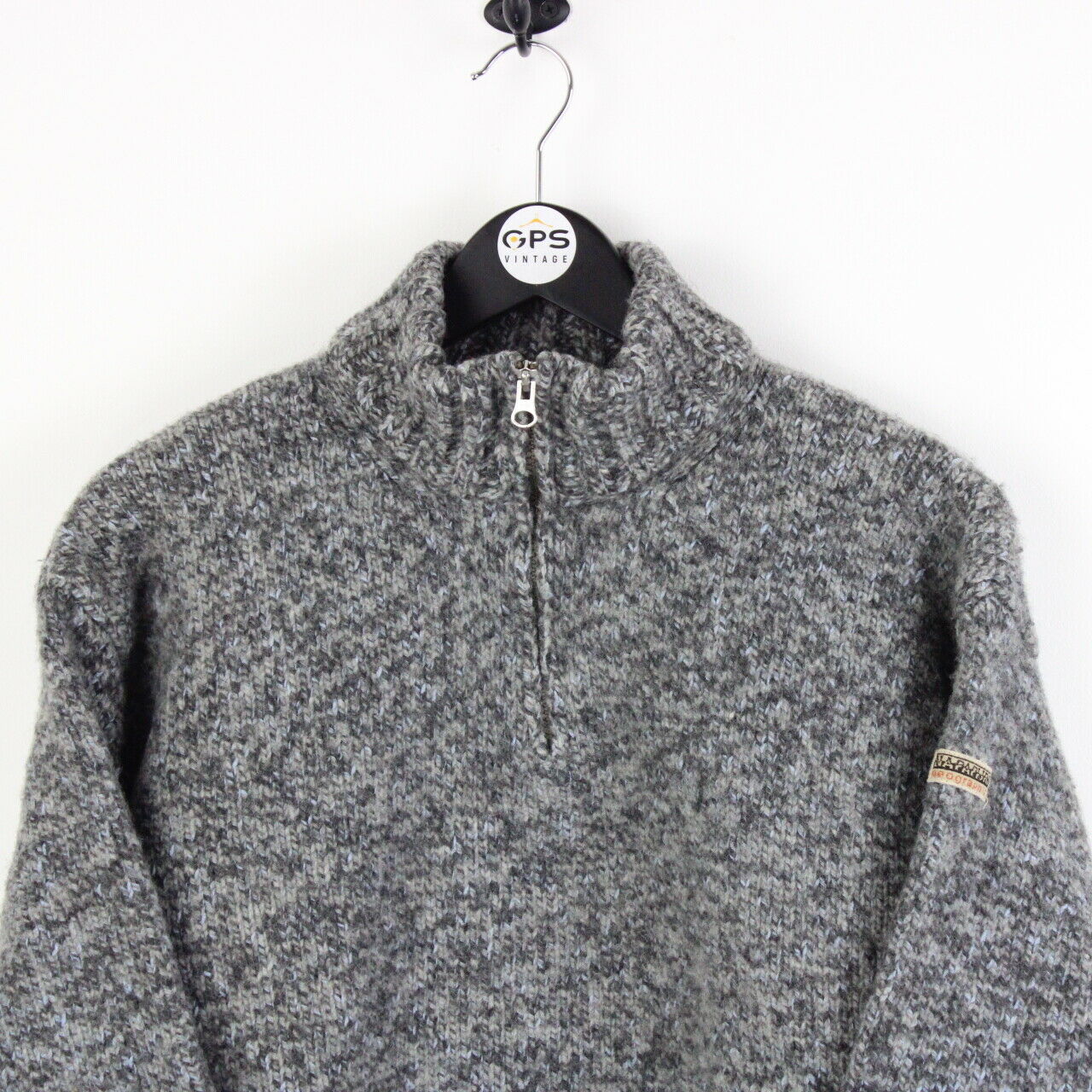 NAPAPIJRI 1/4 Zip Knit Sweatshirt Grey | Small