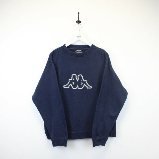 KAPPA 00s Sweatshirt Navy Blue | Large