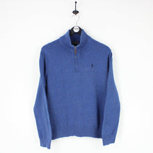 Load image into Gallery viewer, Mens RALPH LAUREN 1/4 Zip Sweatshirt Blue | Medium
