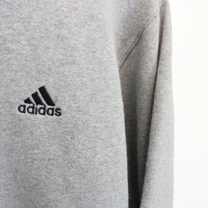 ADIDAS 1/4 Zip Sweatshirt Grey | Medium