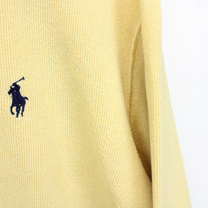 RALPH LAUREN 90s 1/4 Zip Sweatshirt Yellow | Medium