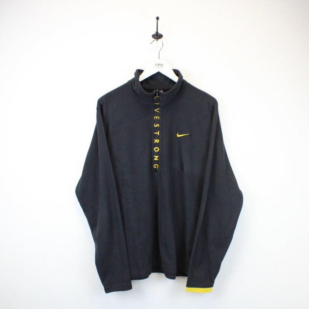 NIKE 00s 1/4 Zip Fleece Black | Large