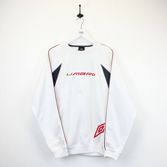 UMBRO 00s Sweatshirt White | Large