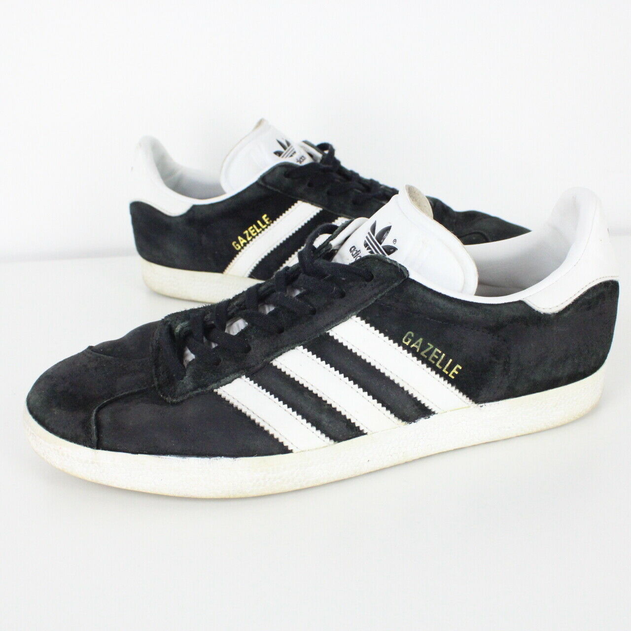 Black adidas gazelle top trainers