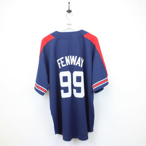 MLB 90s STARTER Boston RED SOX Jersey Navy Blue | XXL