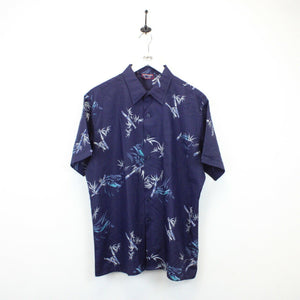 Hawaiian Shirt Navy Blue | Medium