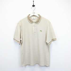 LACOSTE Polo Shirt Beige | Large