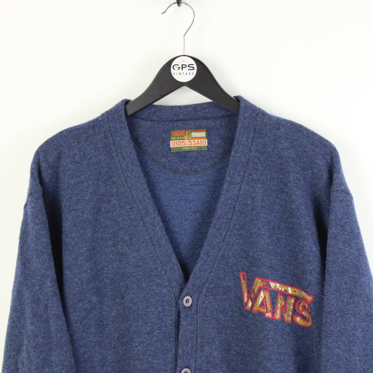 VANS 80s Knit Cardigan Blue | Large