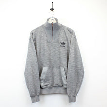 Load image into Gallery viewer, ADIDAS ORIGINALS 1/4 Zip Sweatshirt Grey | Small
