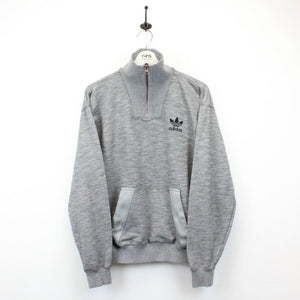 ADIDAS ORIGINALS 1/4 Zip Sweatshirt Grey | Small