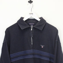 Load image into Gallery viewer, GANT 00s 1/4 Zip Knit Sweatshirt Navy Blue | XL
