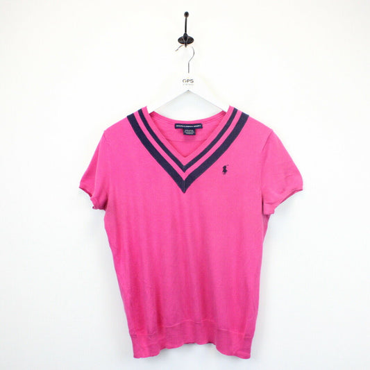 Womens RALPH LAUREN Knit T-Shirt Pink | Medium