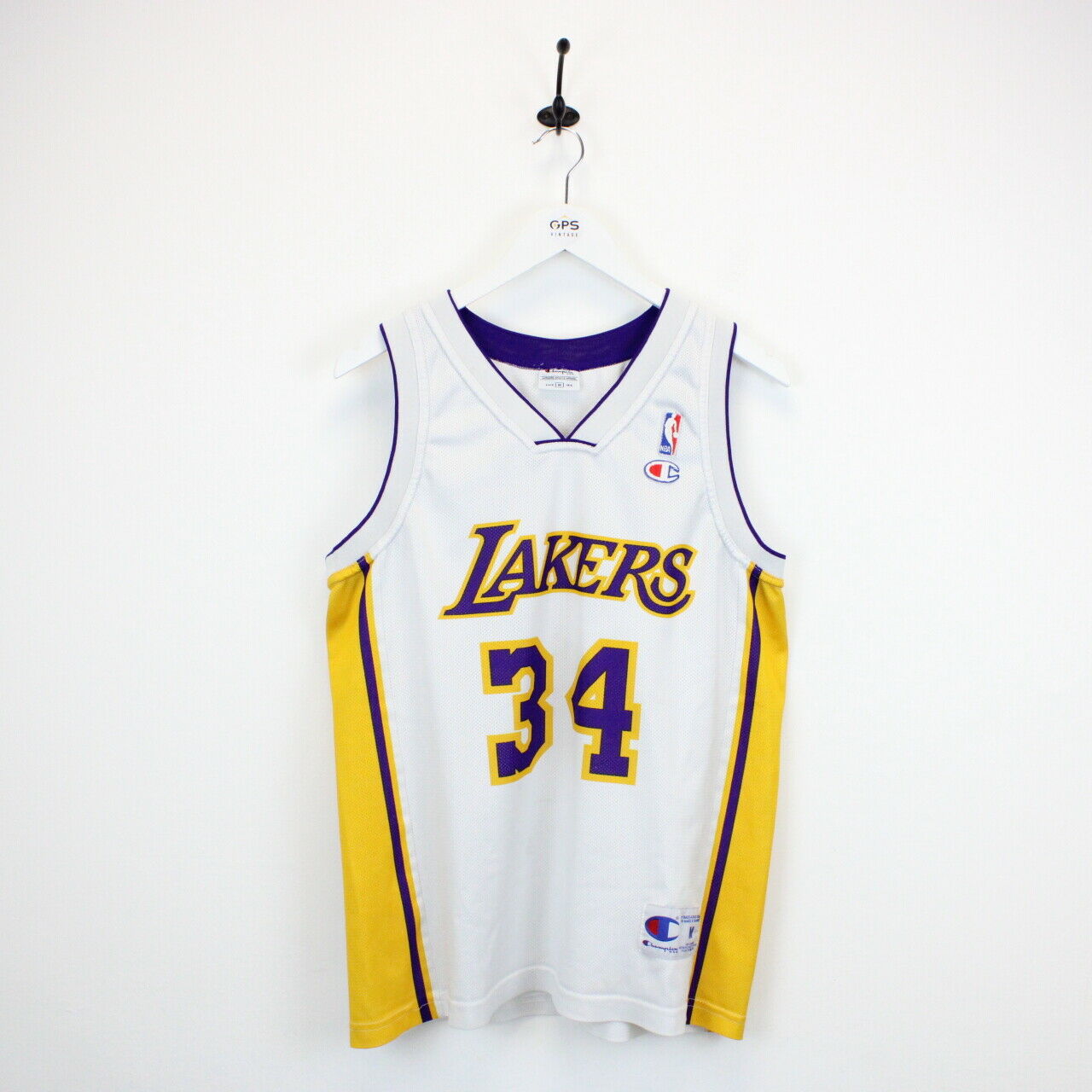 Vintage CHAMPION LA LAKERS Jersey White | Medium