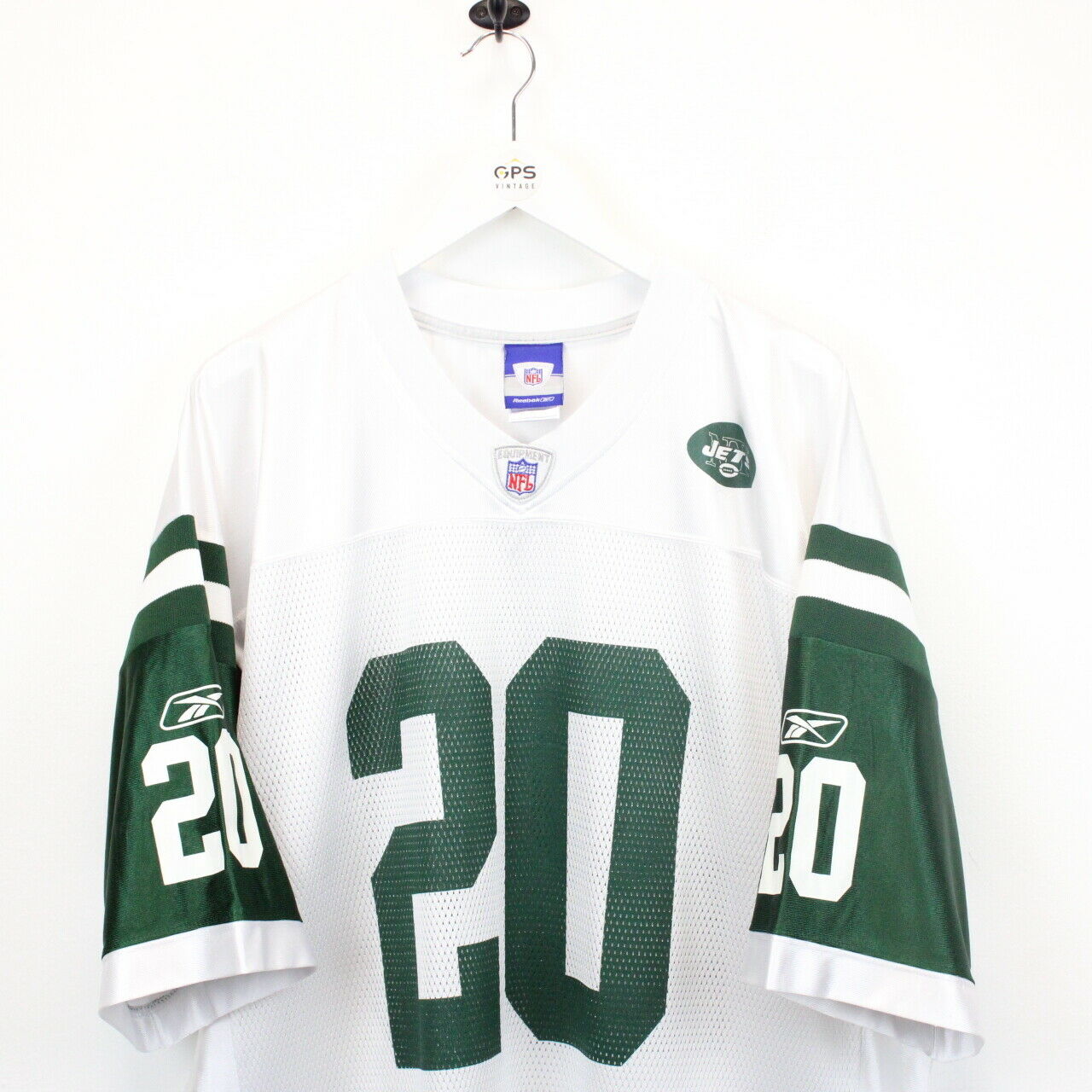 NEW popular YORK JETS THOMAS JONES JERSEY REEBOK ONFIELD MEN SIZE XL (56) NFL VINTAGE